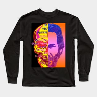 John Wick pop text art skull poster Long Sleeve T-Shirt